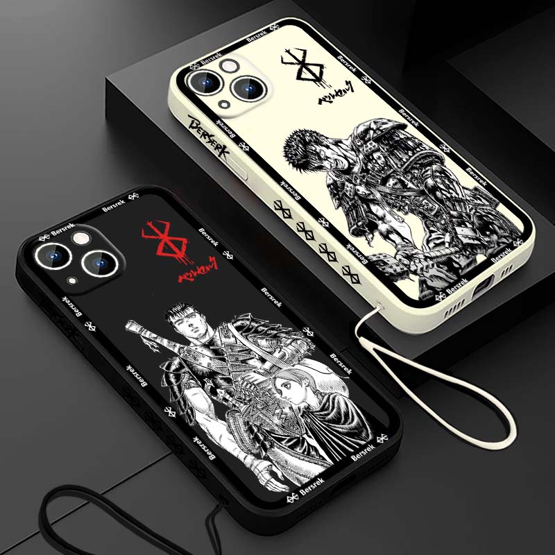 Apple Iphone 15 - جراب هاتف سائل بتصميم أنمي ياباني