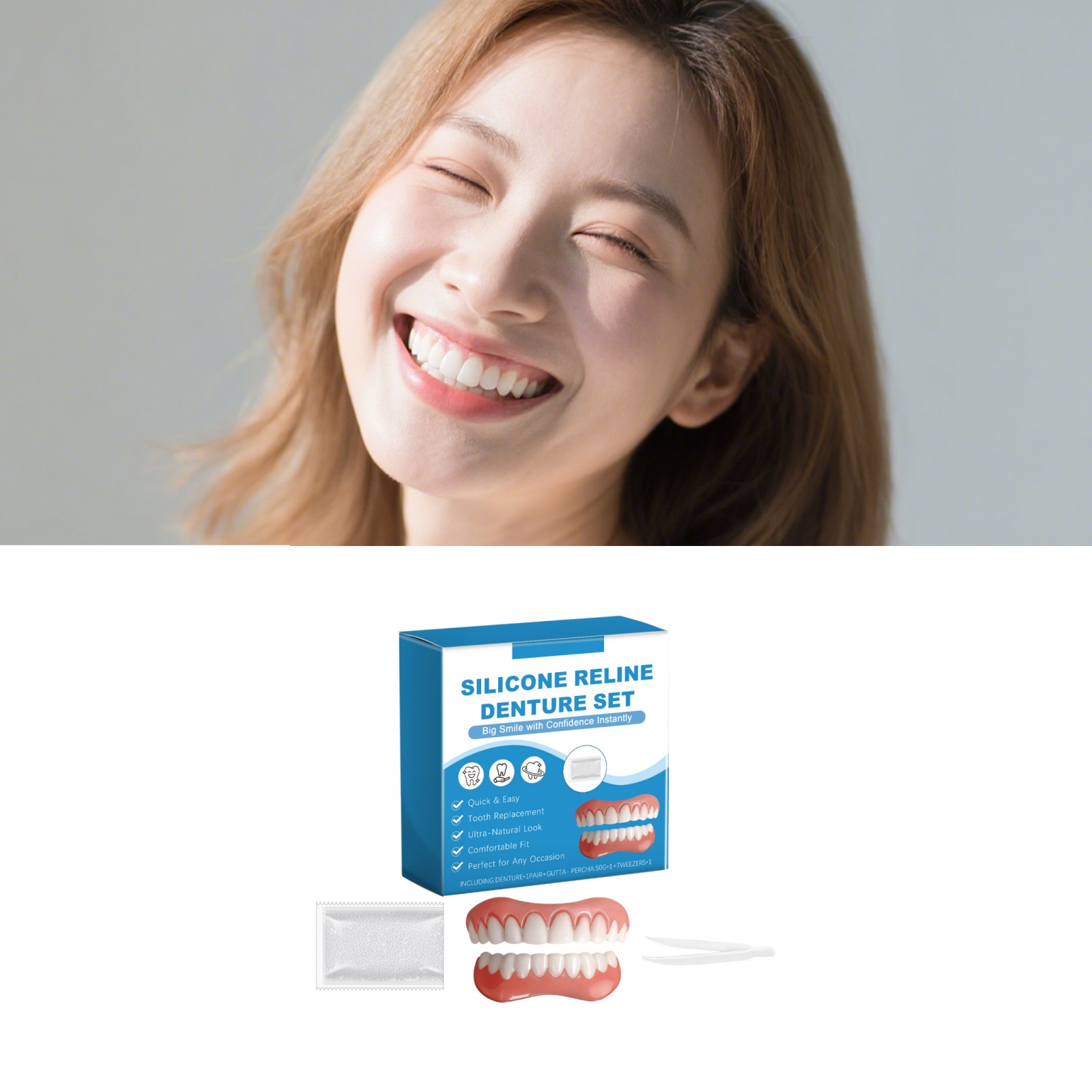 طقم أسنان اصطناعية كامل يغطي ا - مراجعة Full Cover Adhesive وسعره
