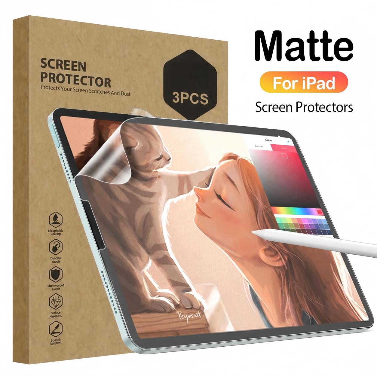 3 قطع من واقي الشاشة المطفي ال - مراجعة Matte Anti Glare Screen وسعره